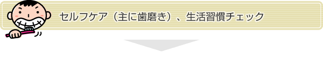 セルフケア（主に歯磨き）、生活習慣チェック